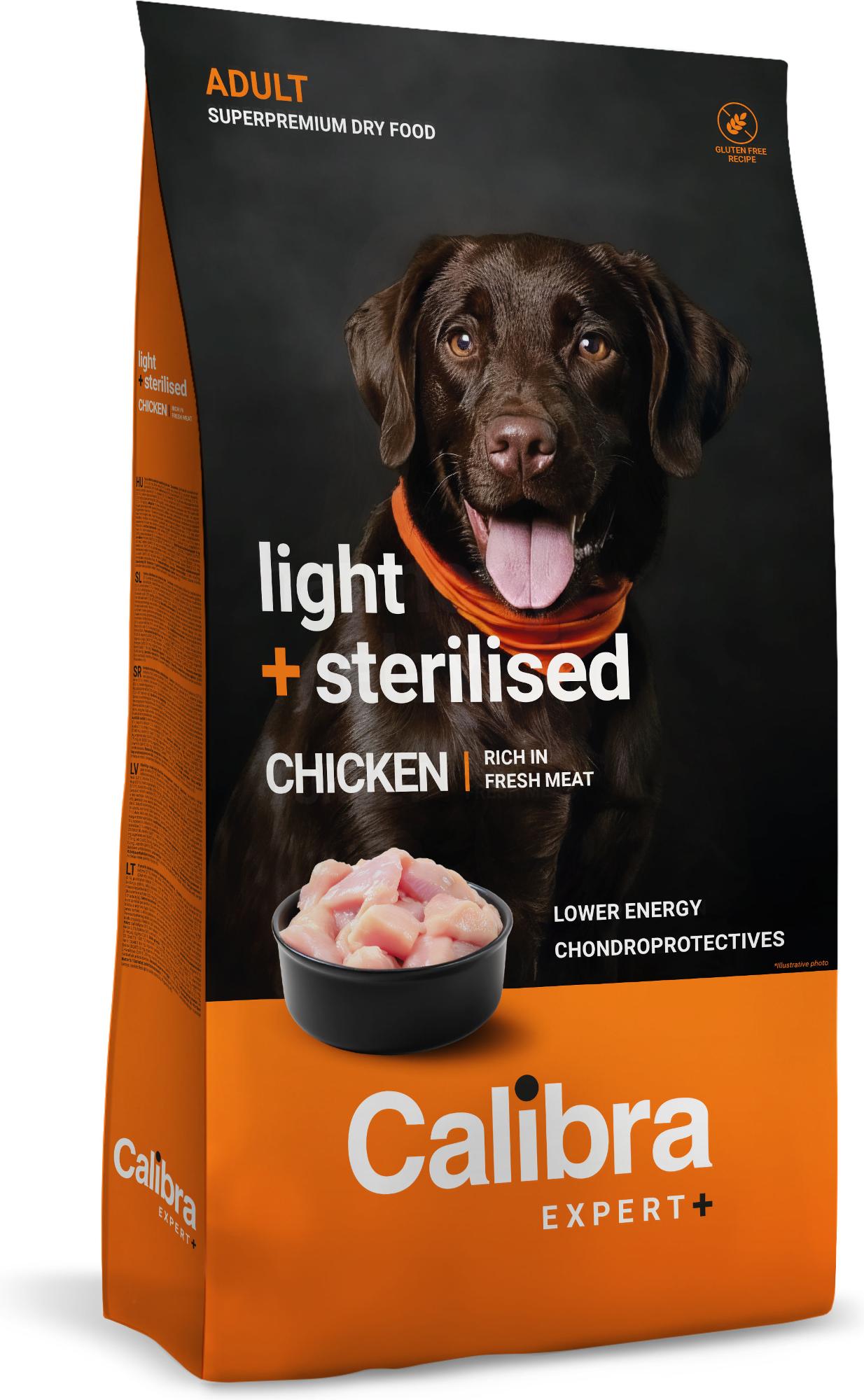 Calibra Expert+ Canine Adult Light + Sterilised Huhn
