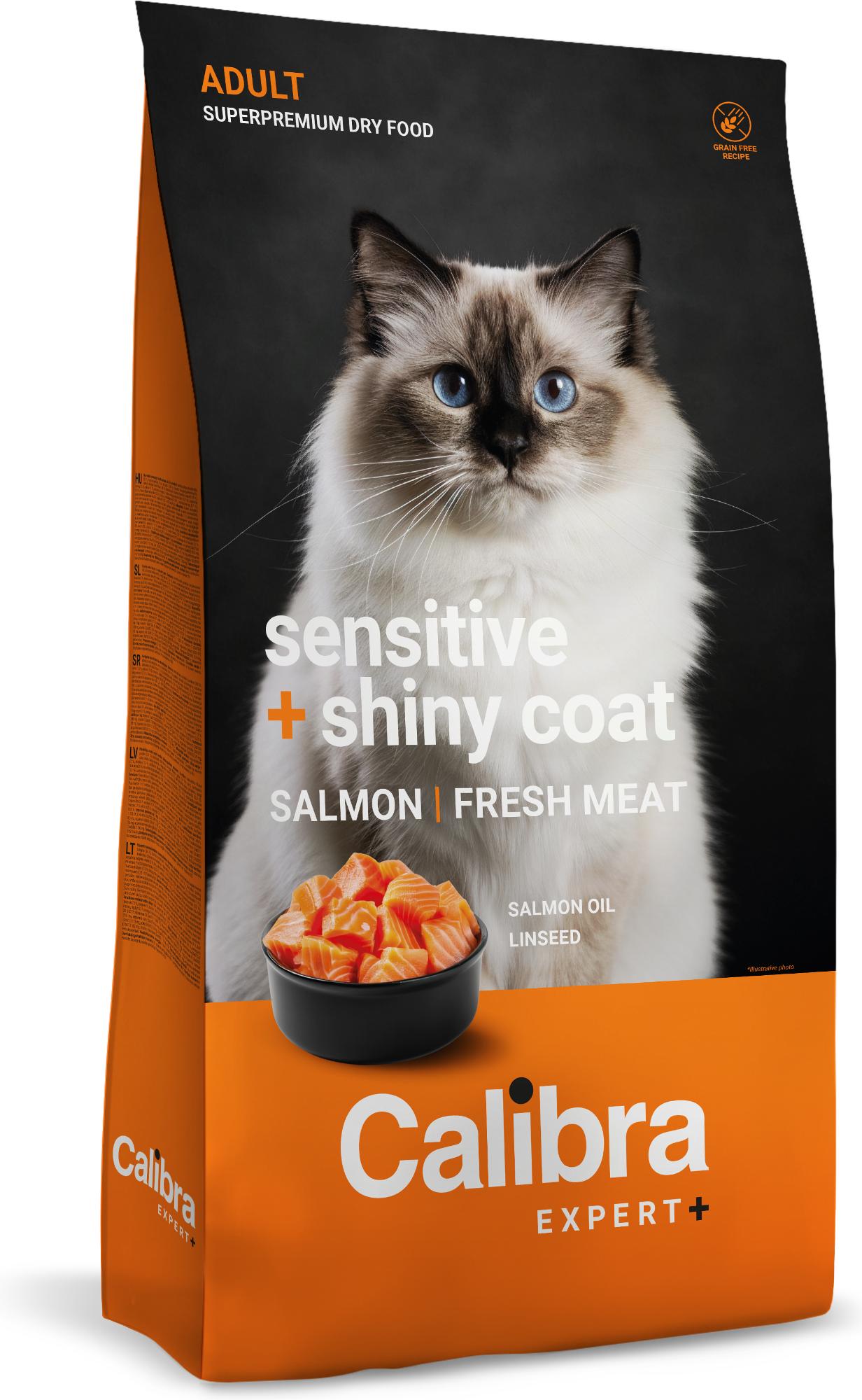 Calibra Expert+ Feline Adult Sensitive + Shiny Coat Lachs und Ente