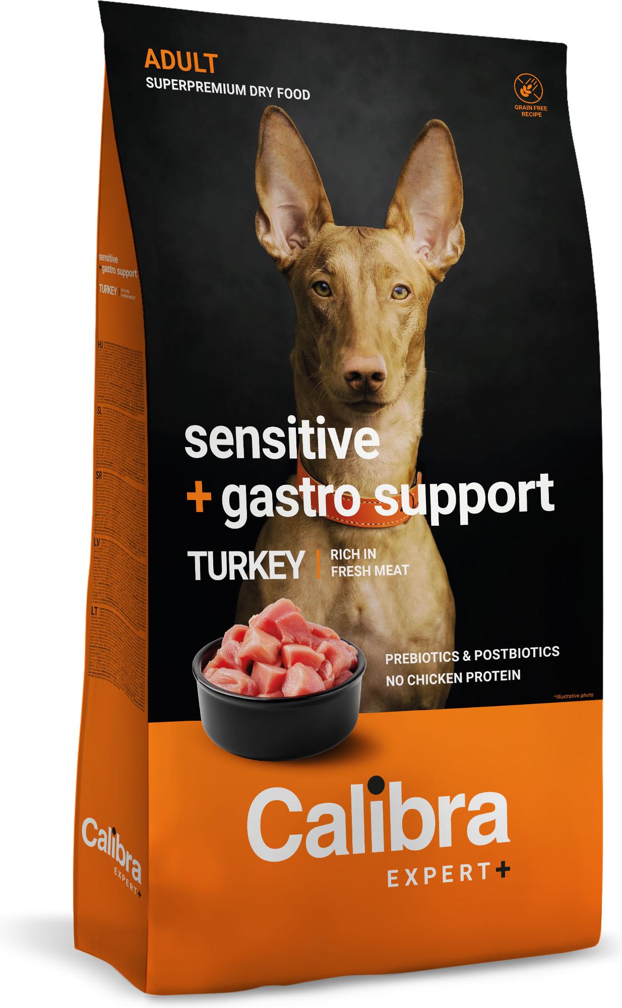 Calibra Expert+ Canine Adult Sensitive + Gastro support Truthahn
