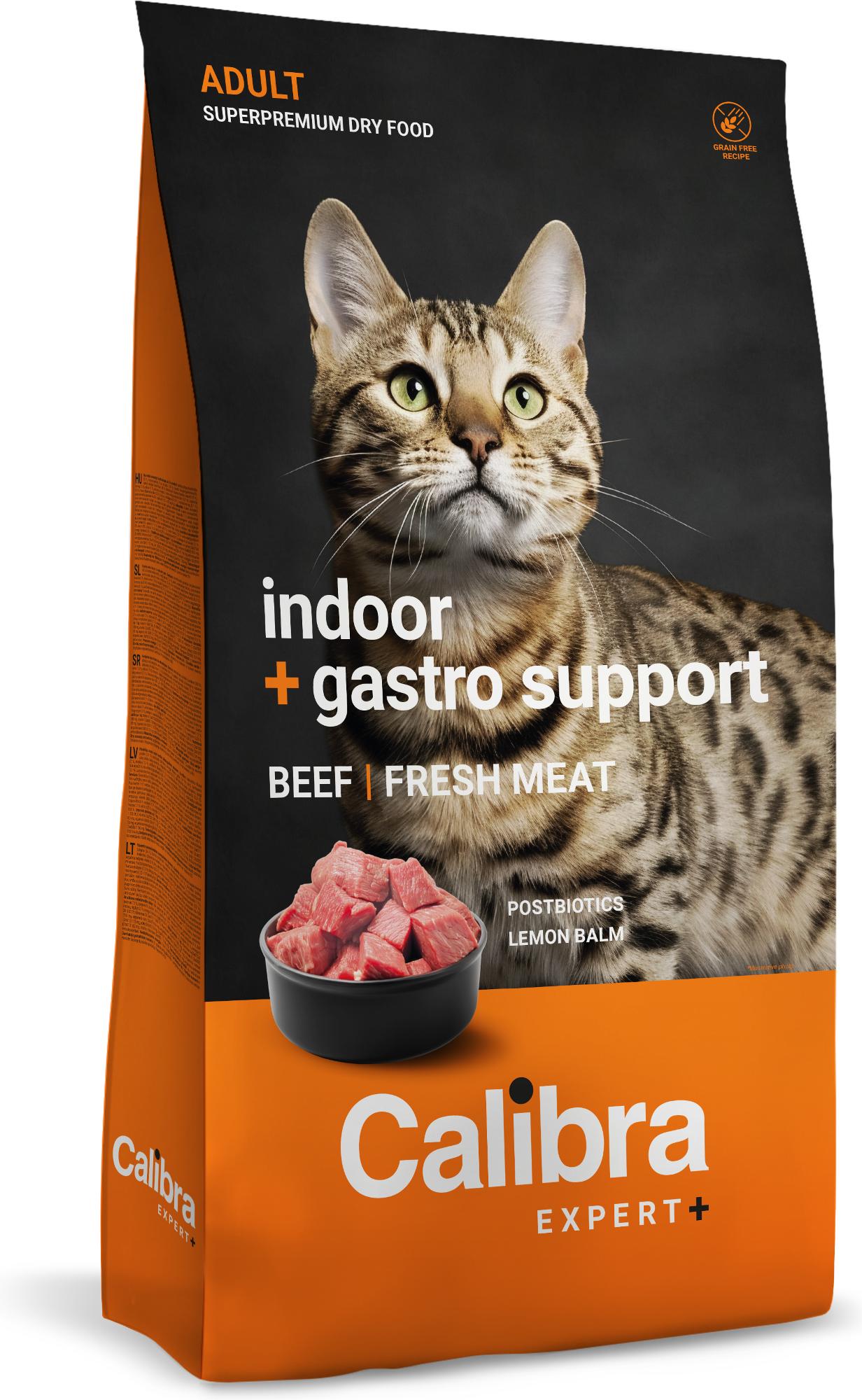 Calibra Expert+ Feline Adult Indoor + Gastro support Rind und Lamm