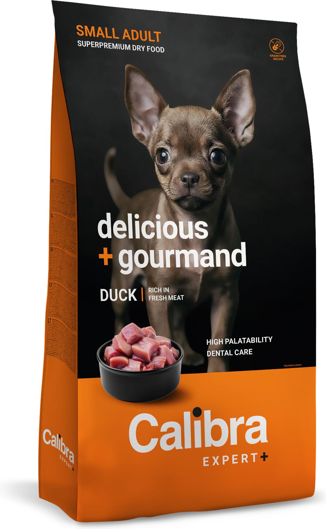 Calibra Expert+ Canine Adult Small Delicious + Gourmand Ente
