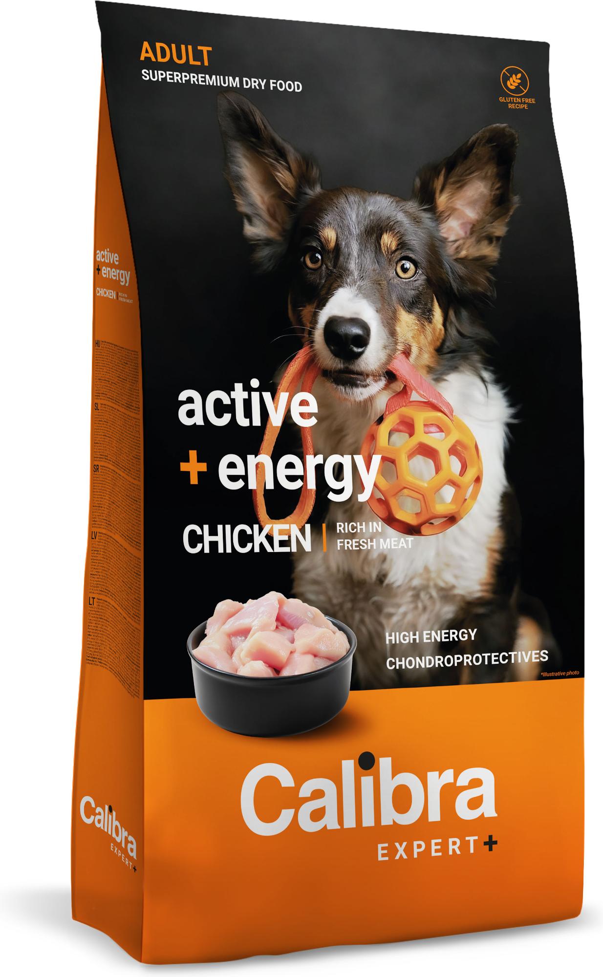 Calibra Expert+ Canine Adult Active + Energy Huhn