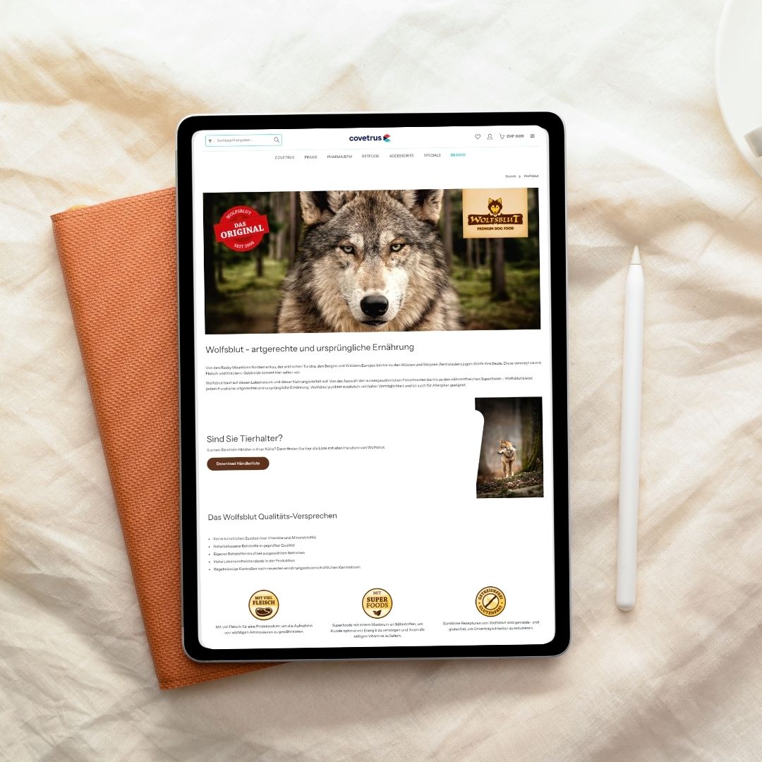 wolf, wolf image, hundefutter, tablet, anzeige