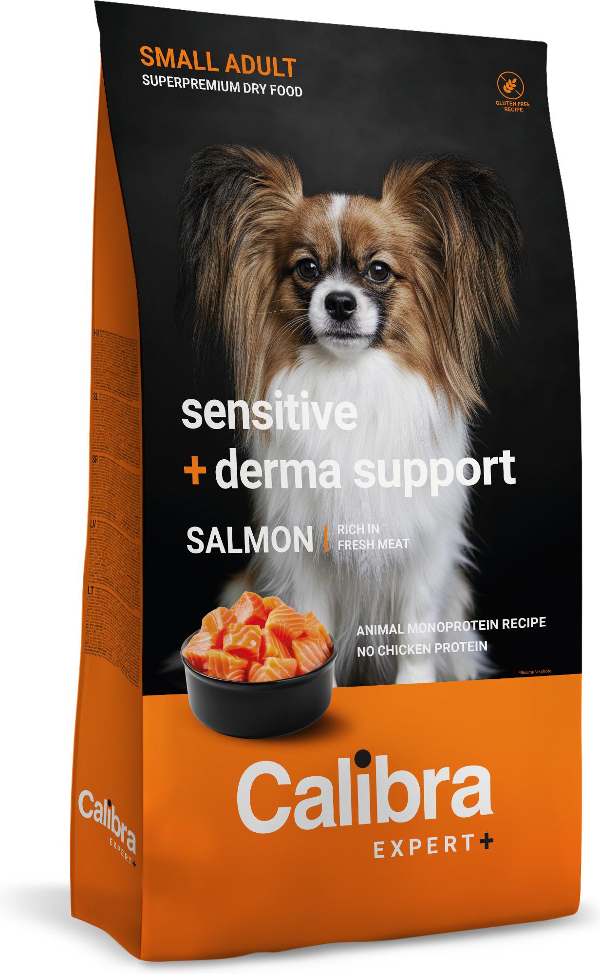 Calibra Expert+ Canine Adult Small Sensitive + Derma support Lachs