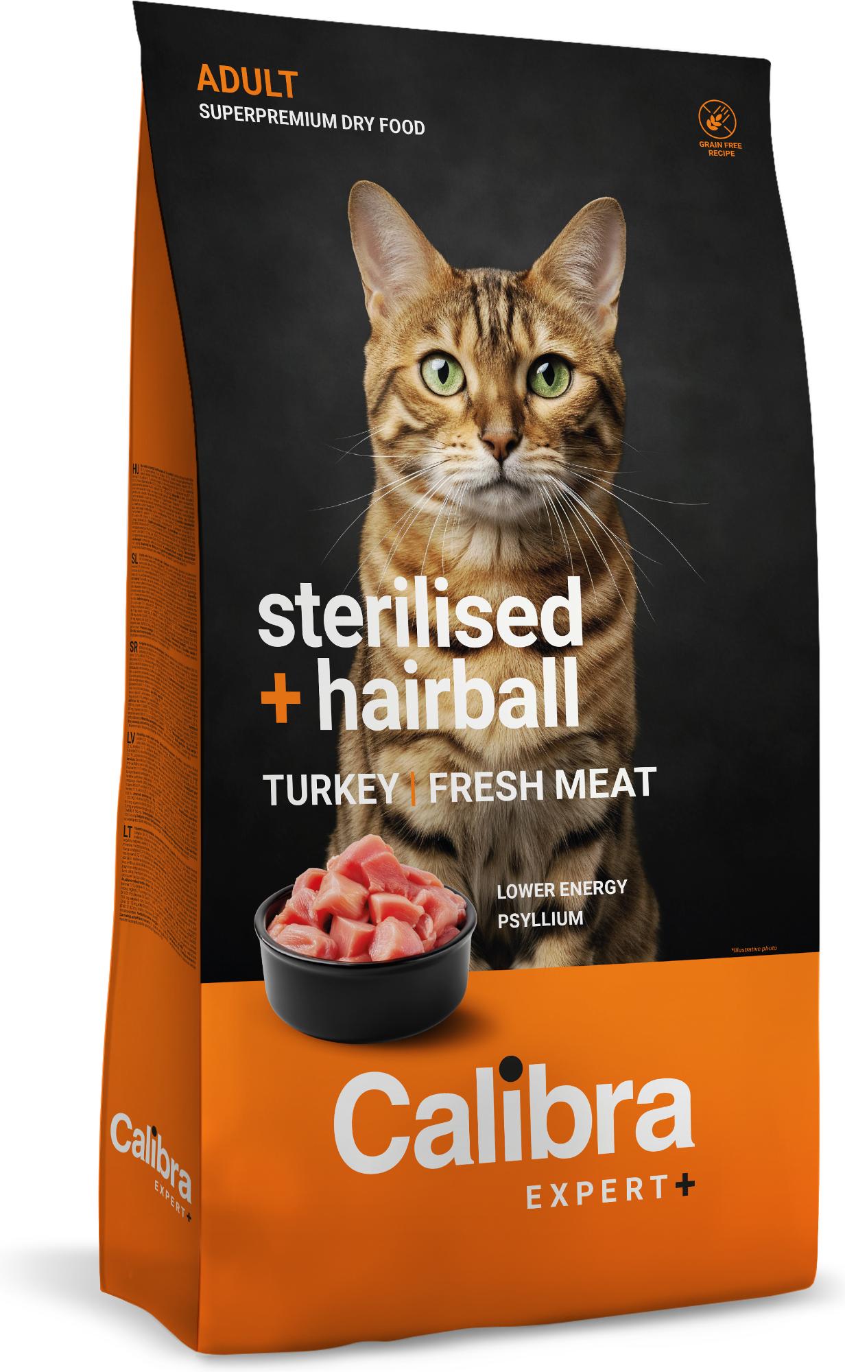 Calibra Expert+ Feline Adult Sterilised + Hairball Truthahn und Huhn