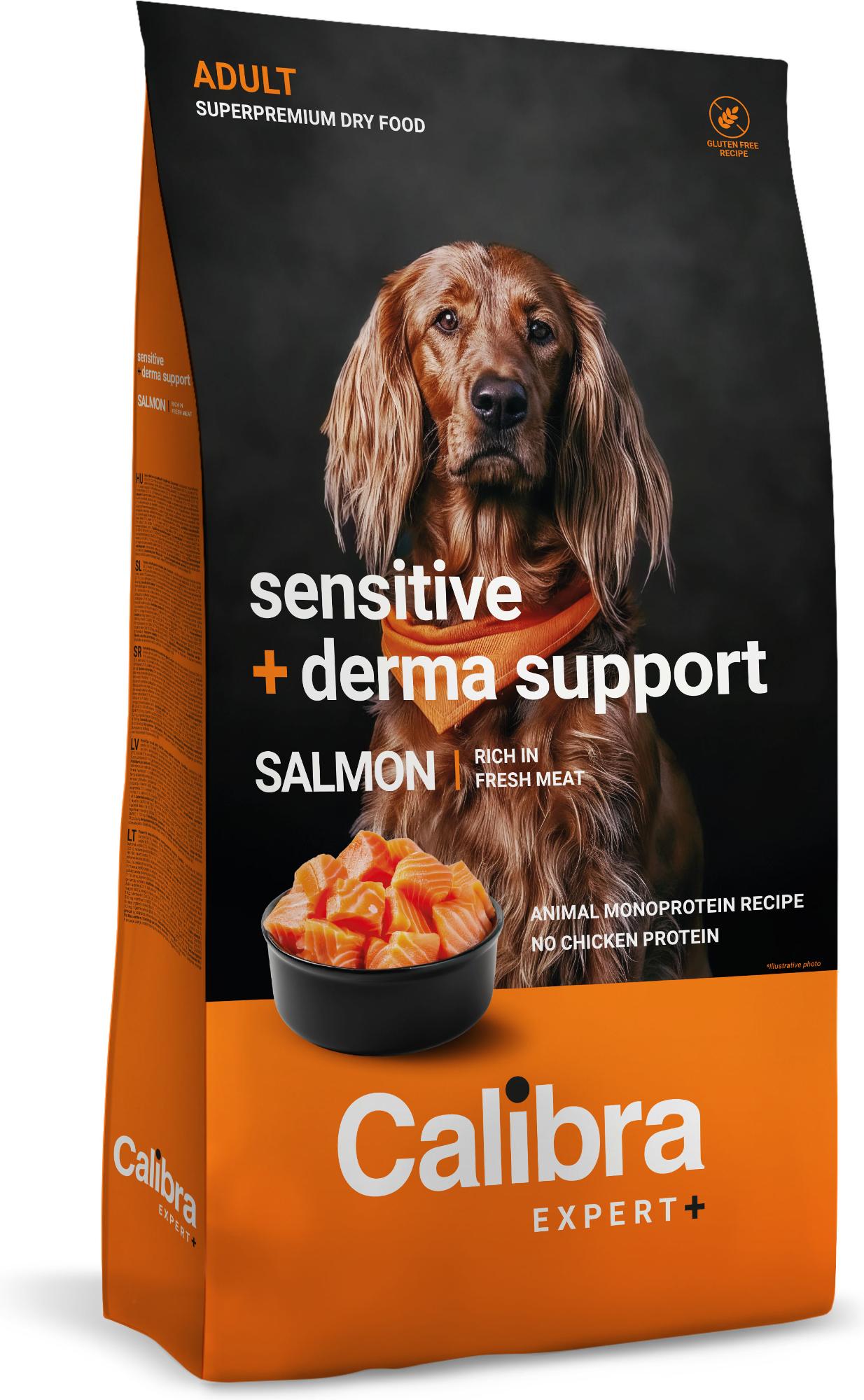 Calibra Expert+ Canine Adult Sensitive + Derma support Lachs